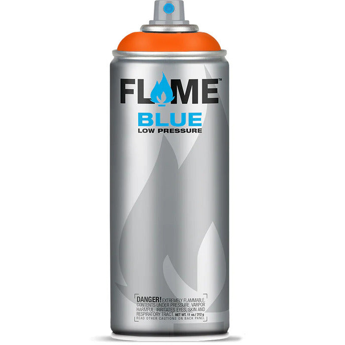 Flame Blue Spray Paint 400ml - Warm Tones - Front View Of Light Orange